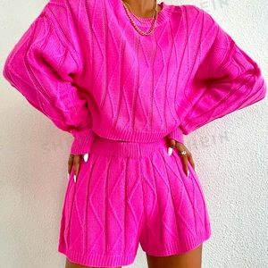 Small pick sweater set